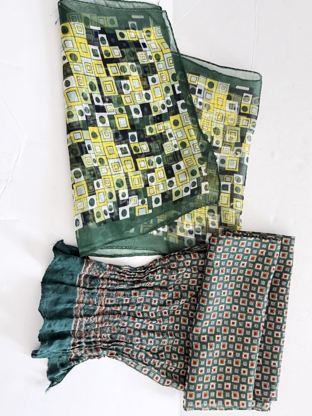 Women's Scarves Women's vintage green polyester multicolor spring